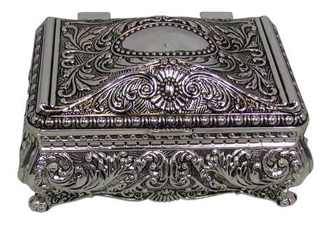 jewelery box with metal|solid silver jewelry box.